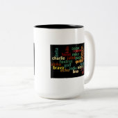 NAVO-fonetisch alfabet (donkere achtergrond) Tweekleurige Koffiemok (Voorkant rechts)