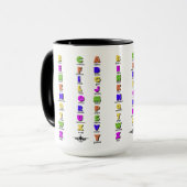 NAVO fonetisch alfabet, kleurrijk Mok (Voorkant links)