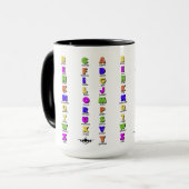 NAVO fonetisch alfabet, kleurrijk Mok (Voorkant links)