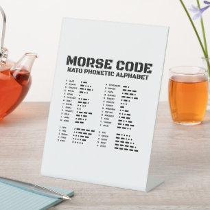 NAVO fonetisch alfabet, morsecode, luchtvaart Reclamebord Met Voetstuk