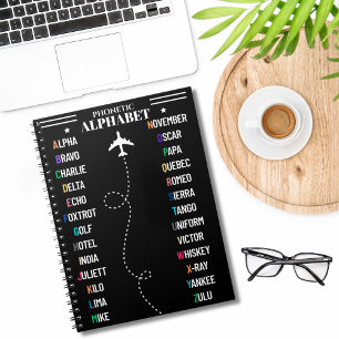 NAVO Fonetisch Alfabet & Vliegtuig, Cool Aviation Notitieboek