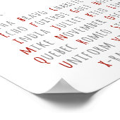 NAVO-fonetisch alfabet, vliegtuigmuur-kunst Poster (Hoek)