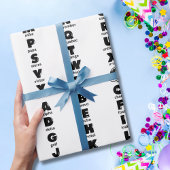 NAVO fonetisch alfabet, zwarte letters Cadeaupapier