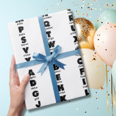 NAVO fonetisch alfabet, zwarte letters Cadeaupapier