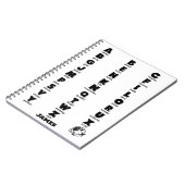 NAVO fonetisch alfabet, zwarte letters, gepersonal Notitieboek (Linkerzijde)