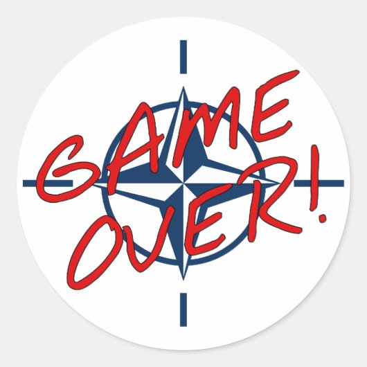 NAVO Game over oorlog stoppen Ronde Sticker (Voorkant)