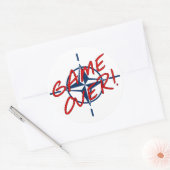 NAVO Game over oorlog stoppen Ronde Sticker (Envelop)