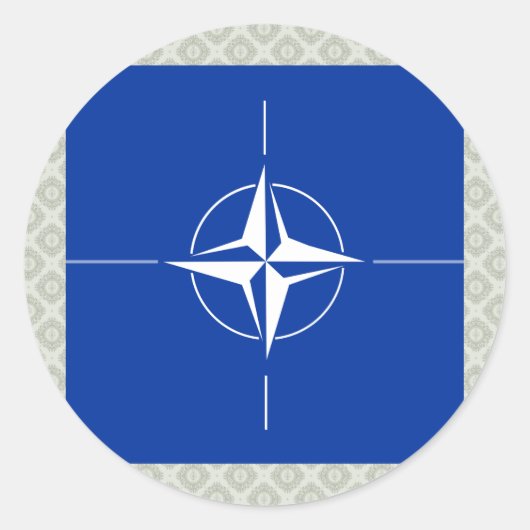 NAVO Hoge kwaliteit vlag Ronde Sticker (Voorkant)