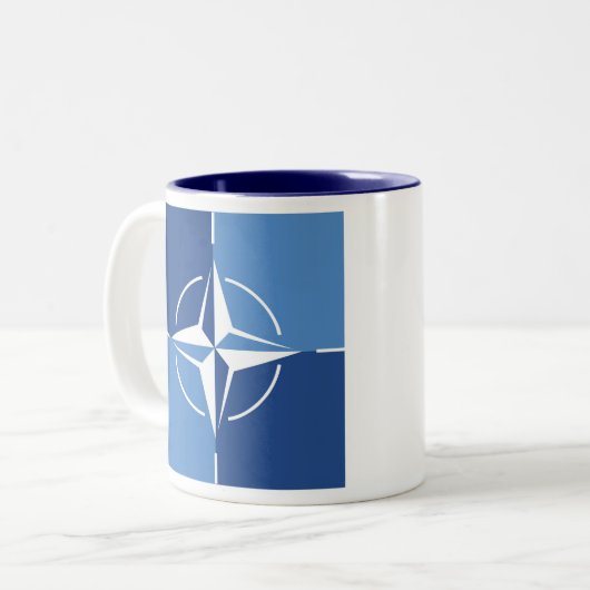 NAVO ONAT-vlagsymbool Noord-Atlantisch Verdrag Org Tweekleurige Koffiemok (Voorkant links)