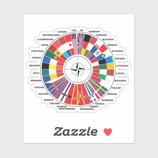 NAVO-Vlag Atlantisch Verdrag Sticker (Vel)