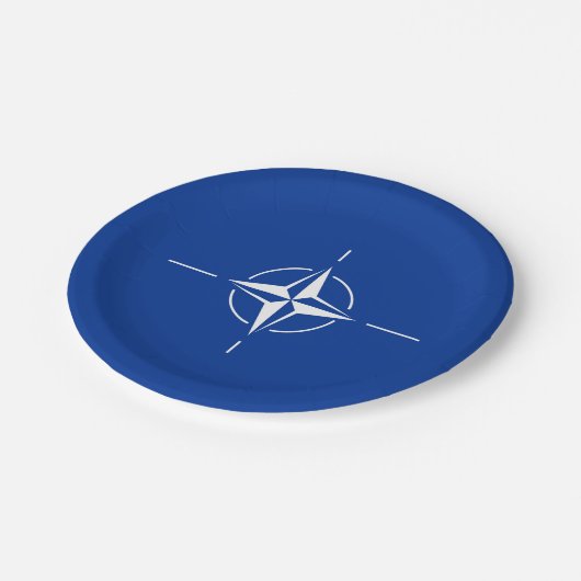 NAVO vlag Noord-Atlantische Verdragsorganisatie Al Papieren Bordje (Gekanteld)