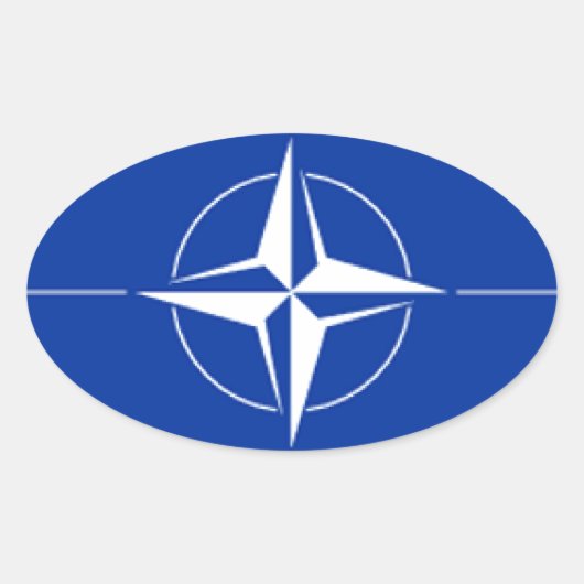 NAVO-vlag Ovale Sticker (Voorkant)