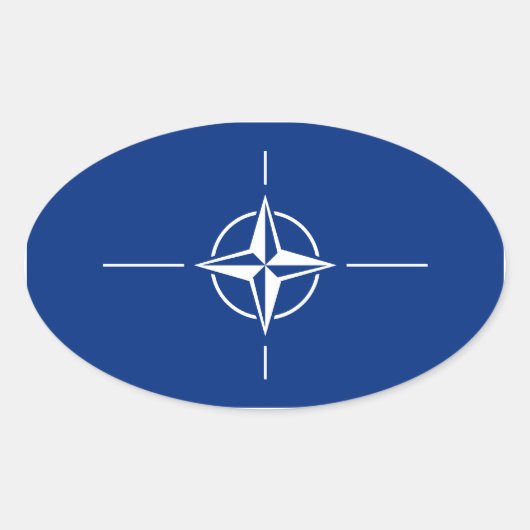 NAVO-vlag Ovale Sticker (Voorkant)