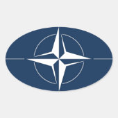 NAVO-vlag Ovale Sticker (Voorkant)