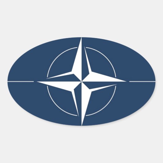NAVO-vlag Ovale Sticker (Voorkant)