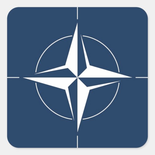 NAVO-vlag Vierkante Sticker (Voorkant)
