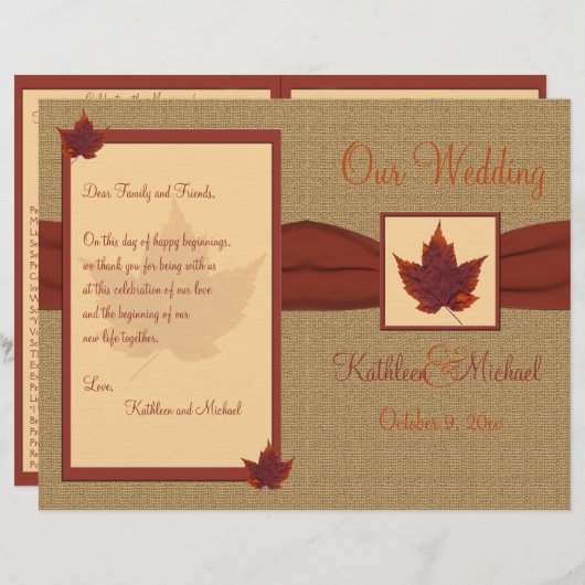 Navolgend programma Leaf Wedding (Voorkant / Achterkant)