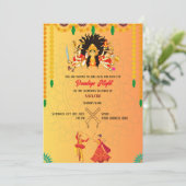 Navratri Dandiya Nachtevenement Kaart (Staand voorkant)
