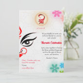 Navratri Durga Puja Viering Bloemen Kaart (Staand voorkant)