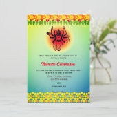 Navratri Durga Puja Viering Bloemen Kaart (Staand voorkant)