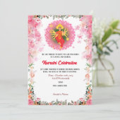 Navratri Durga Puja Viering Bloemen Kaart (Staand voorkant)