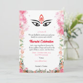 Navratri Durga Puja Viering Bloemen Kleurrijk Kaart (Staand voorkant)