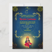 Navratri Durga Puja Viering gouden elementen Kaart (Voorkant)