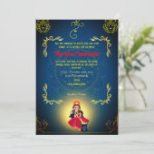 Navratri Durga Puja Viering gouden elementen Kaart (Staand voorkant)