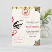 Navratri Durga Puja Viering Kaart (Staand voorkant)