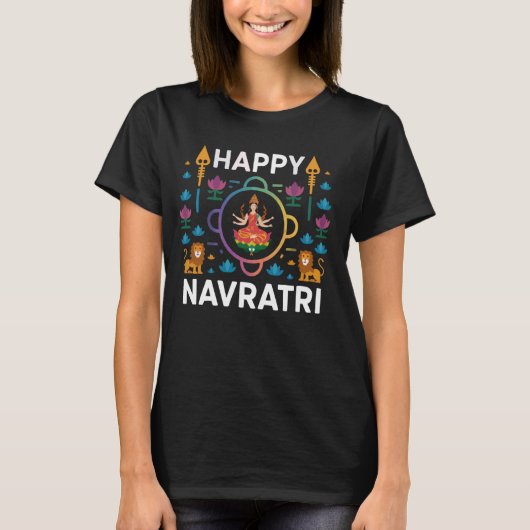 Navratri Graba Hindoeïsme Hindoe Godin Durga 1 T-shirt (Voorkant)