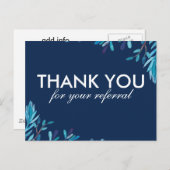 Navty and blue REFERRAL BEDANKT BRIEFKAART (Voorkant / Achterkant)