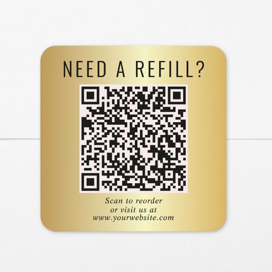 Navul QR Code Gold Vierkante Sticker