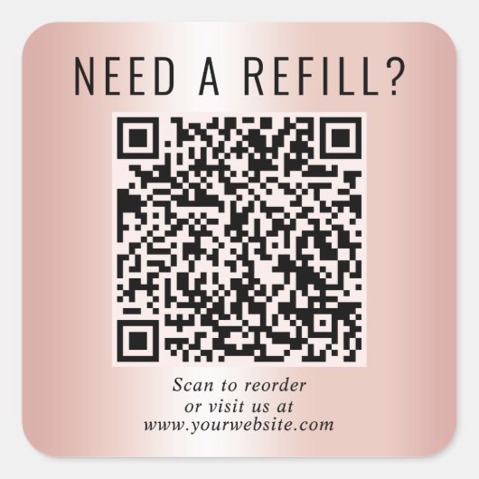 Navul QR Code Rose Goud Vierkante Sticker (Voorkant)