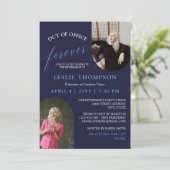 Navy 2 foto's uit Kantoor Pensioenfeest Kaart (Staand voorkant)