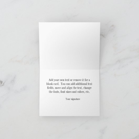 Navy 3 Initiaal Vine Script Monogram DIY BG Notitiekaartje (Binnen)