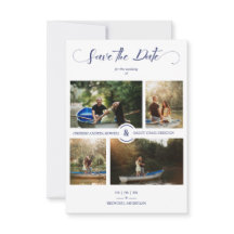 Navy 4 Custom Photos Minimalist Collage Wedding