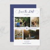 Navy 4 Custom Photos Minimalist Collage Wedding (Voorkant / Achterkant)