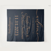 Navy Abrikoos Welkom op de bruiloft Wandkleed (Voorkant (horizontaal))