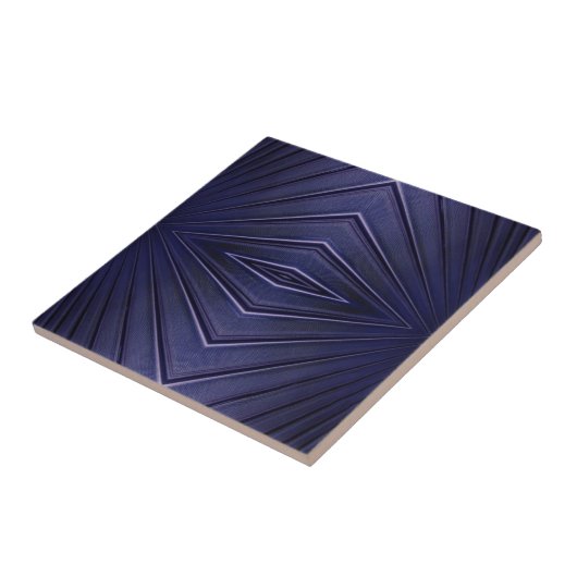 Navy Abstract Pattern Tegeltje (Zijkant)