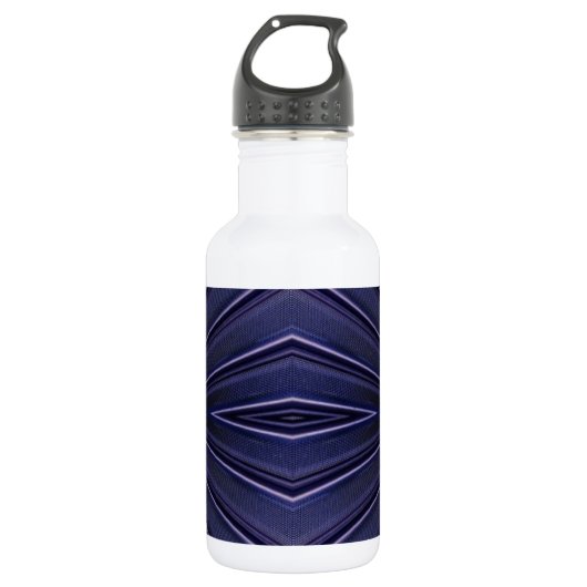 Navy Abstract Pattern Waterfles (Voorkant)