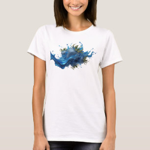 Navy Abstracte Aardbeien Grafische T-shirt