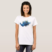 Navy Abstracte Aardbeien Grafische T-shirt (Voorkant volledig)