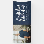 Navy afstudeerfeest spandoek (Verticaal)