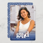 Navy afstuderen foto gewaagde moderne typografie aankondiging (Voorkant / Achterkant)