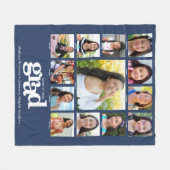 Navy Afstuderen K-12 Fotocollage Bold Modern Fleece Deken (Voorkant (Horizontaal))
