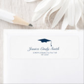 Navy Afstuderen Pet retour adreslabel Etiket (Insitu)