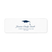 Navy Afstuderen Pet retour adreslabel Etiket (Voorkant)