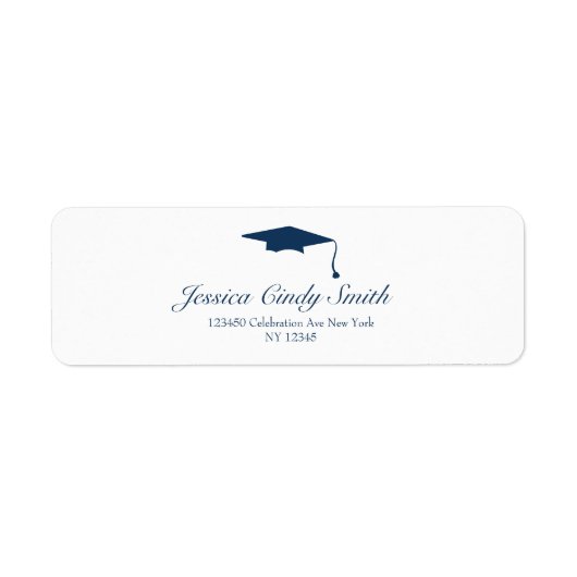 Navy Afstuderen Pet retour adreslabel Etiket (Voorkant)