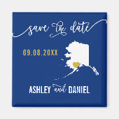 Navy Alaska Wedding Save the Date Map Magneet (Voorkant)