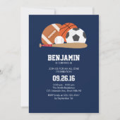 Navy All Star Sports thema verjaardagsfeestje Kaart (Voorkant)